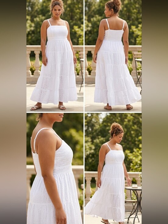 Lane Bryant Dresses & Skirts - As Is Lane Bryant White Sundress with Eyelet Detail
